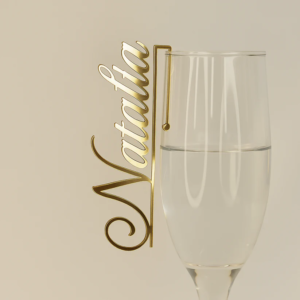Marcador copas con nombre para boda